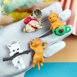6pcs Branch Cat Backpack Dog Charms for DIY Jewelry Making