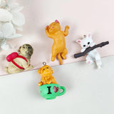 6pcs Branch Cat Backpack Dog Charms for DIY Jewelry Making