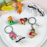 6pcs Branch Cat Backpack Dog Charms for DIY Jewelry Making