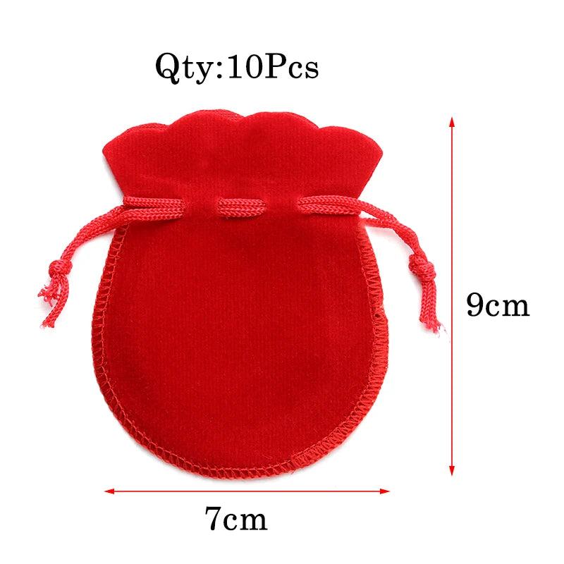 10pcs Velvet Bag Drawstring Pouch Jewelry Packing Bags Wedding Gift F3991