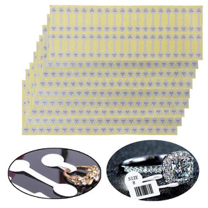 100Pcs Paper Jewelry Sticker Ring Size Tag Labels Display Cards