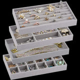 Velvet Jewelry Box Drawer Storage Display Tray Showcase Holder Organizer