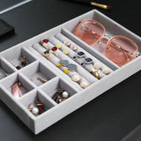 Velvet Jewelry Box Drawer Storage Display Tray Showcase Holder Organizer