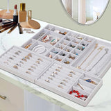 Velvet Jewelry Box Drawer Storage Display Tray Showcase Holder Organizer
