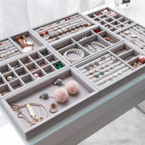 Velvet Jewelry Storage Box Earring Drawer Organizer