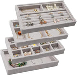 Velvet Jewelry Storage Box Earring Drawer Organizer