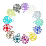 50pcs Colorful Stainless Steel Filigree Flower Charms DIY Pendant C2842