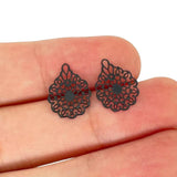 50pcs Colorful Stainless Steel Filigree Flower Charms DIY Pendant C2842