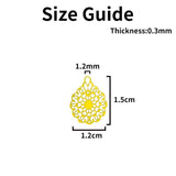 50pcs Colorful Stainless Steel Filigree Flower Charms DIY Pendant C2842