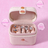 Mini Jewelry Display Case Ring Box Cabinet Armoire Portable Organizer