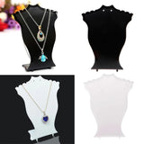 Faux Leather Mannequin Jewelry Necklace Display Holder Bust Stand