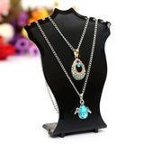 Faux Leather Mannequin Jewelry Necklace Display Holder Bust Stand