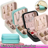 Portable Jewelry Storage Box Travel Organizer Jewelry Case Leather