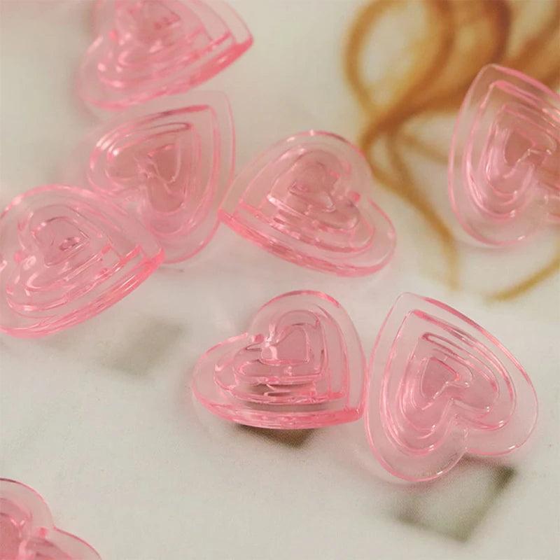 10Pcs Pink Heart Charms DIY Jewelry Making Earrings Necklace Pendant