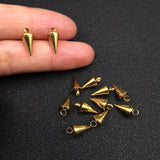 20 pcs Stainless Steel Cone Earring Necklace Pendant Jewelry Making Components