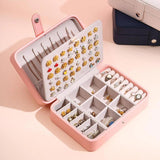 Girl's Jewelry Box Leather Double Layer Organizer Display Travel Case