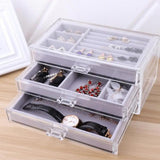 Velvet Jewelry Display Tray Case Stackable Jewellery Holder Portable