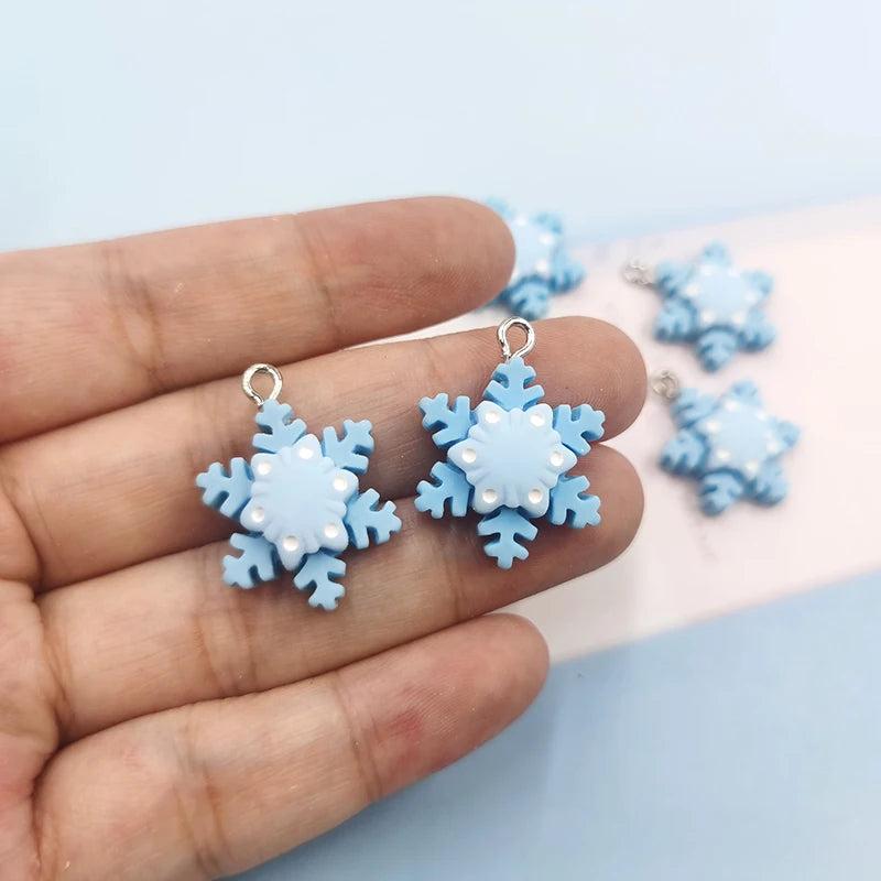 10Pcs European Christmas Snowflake Charms for Jewelry Making Findings C1072