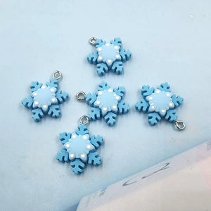 10Pcs European Christmas Snowflake Charms for Jewelry Making Findings C1072