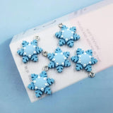 10Pcs European Christmas Snowflake Charms for Jewelry Making Findings C1072