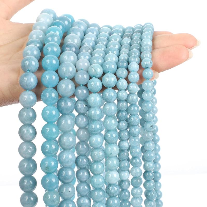 Natural Stone Beads Aquamarine Agate Jades Hematite Spacer Beads