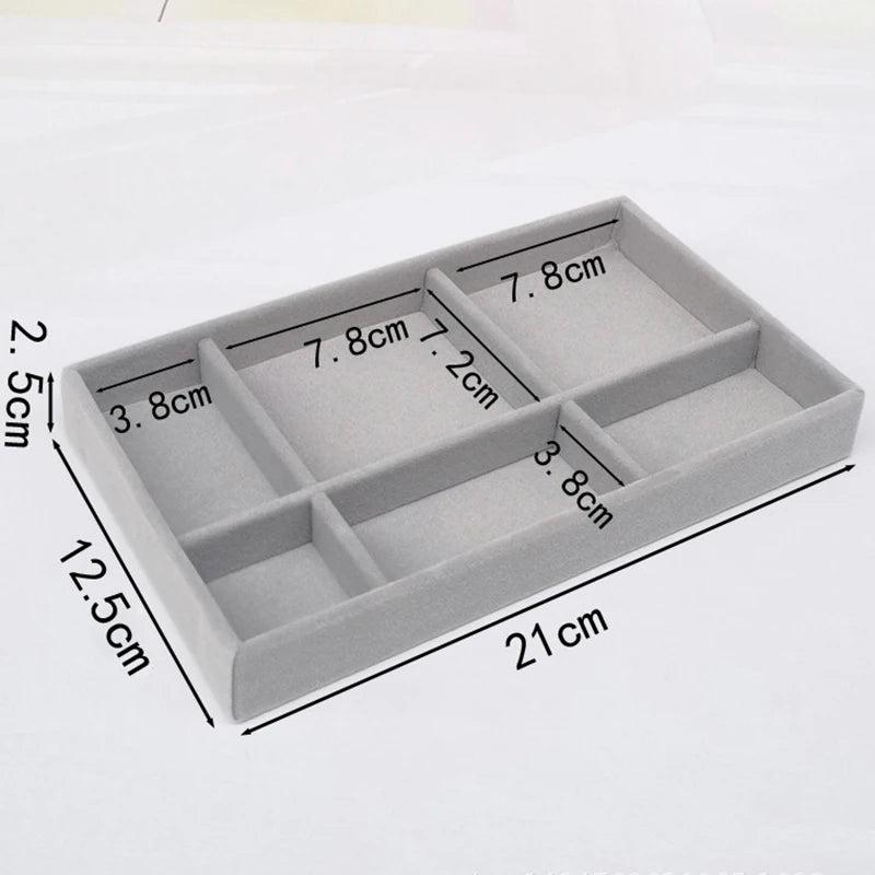 Soft Velvet Stackable Jewelry Tray Case Display Storage Box