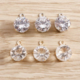 30pcs Small Crystal Charms Pendants Round Shape for Jewelry Making DIY