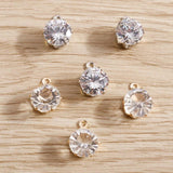 30pcs Small Crystal Charms Pendants Round Shape for Jewelry Making DIY