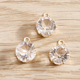 30pcs Small Crystal Charms Pendants Round Shape for Jewelry Making DIY