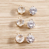 30pcs Small Crystal Charms Pendants Round Shape for Jewelry Making DIY