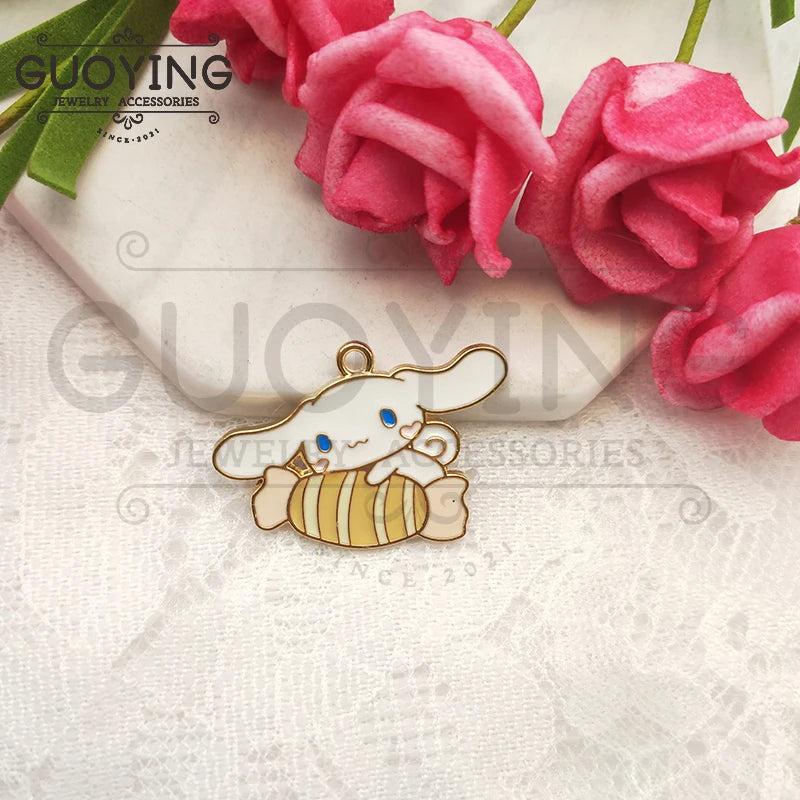 10 PCS Alloy Charm Big Ear Dog Pendant for DIY Jewelry Making