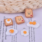 10pcs Bread Egg Poached Egg Resin Charms Pendant DIY Jewelry Making