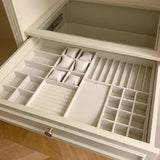 Velvet Jewelry Display Tray Stackable Grid Storage Box