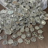 JunKang 30pcs 15mm Mixed Pattern Tag Pendants DIY Necklaces Bracelet Pieces
