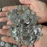 JunKang 30pcs 15mm Mixed Pattern Tag Pendants DIY Necklaces Bracelet Pieces