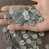 JunKang 30pcs 15mm Mixed Pattern Tag Pendants DIY Necklaces Bracelet Pieces