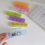 28 Grids Jewelry Storage Case Transparent Plastic Box Hinged Container