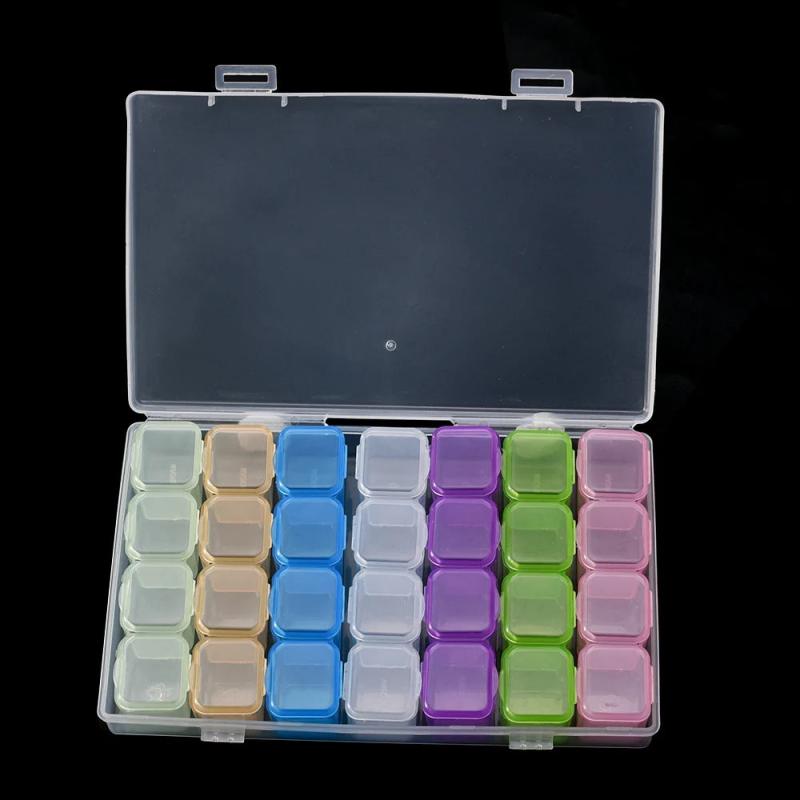 28 Grids Clear Plastic Storage Box Organizer Portable Mini Pill Medicine Holder