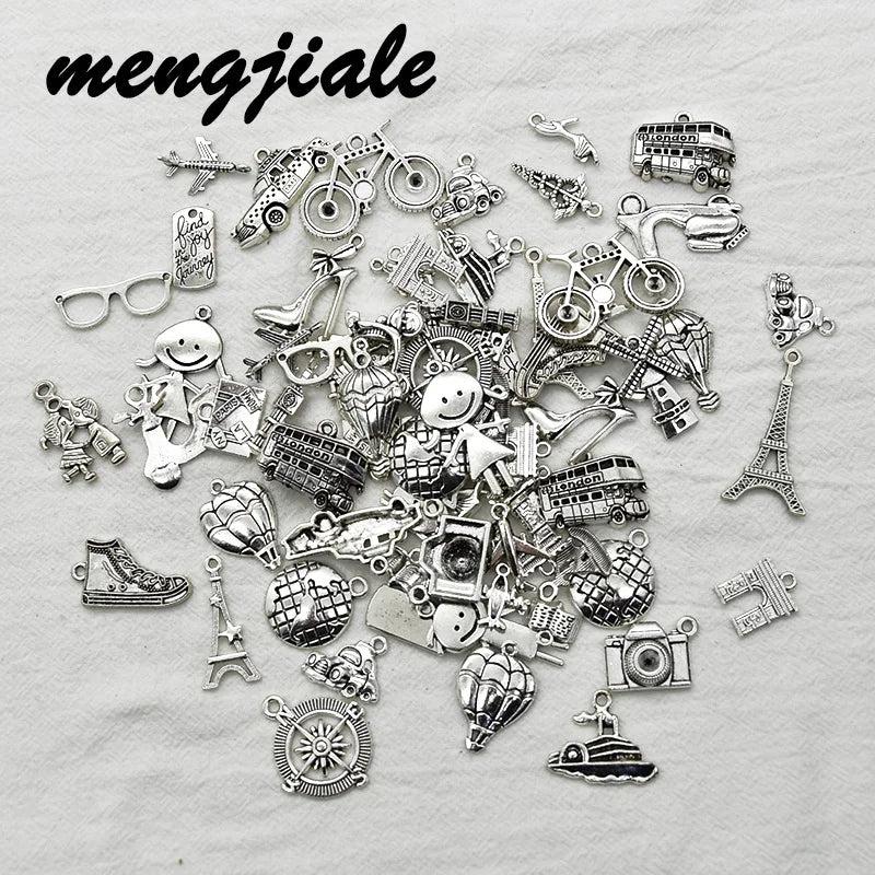50g Mix Travel Charms Metal Pendants DIY Jewelry Making