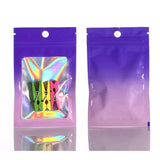 10pcs Gradient Laser Smell Proof Mylar Bags Ziplock Plastic Foil Pouch