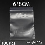 100pcs Ziplock Plastic Bags Jewelry Reclosable Storage Bag