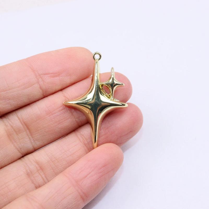 10pcs Star Coin Plated Charms Pendant DIY Necklace