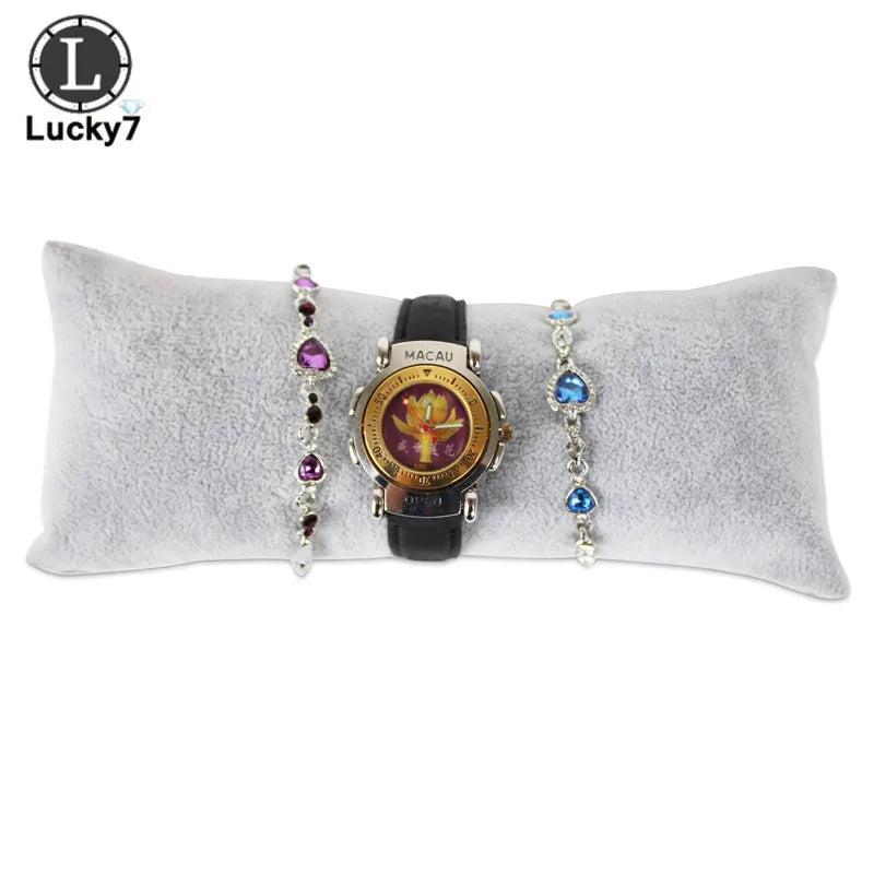 Grey Velvet Watch Pillow Jewelry Display Flannel Bracelet Storage Stand