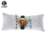 Grey Velvet Watch Pillow Jewelry Display Flannel Bracelet Storage Stand