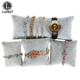 Grey Velvet Watch Pillow Jewelry Display Flannel Bracelet Storage Stand