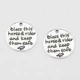 20 pcs 22mm Antique Silver Bless This Horse Rider Charm for Jewelry Making