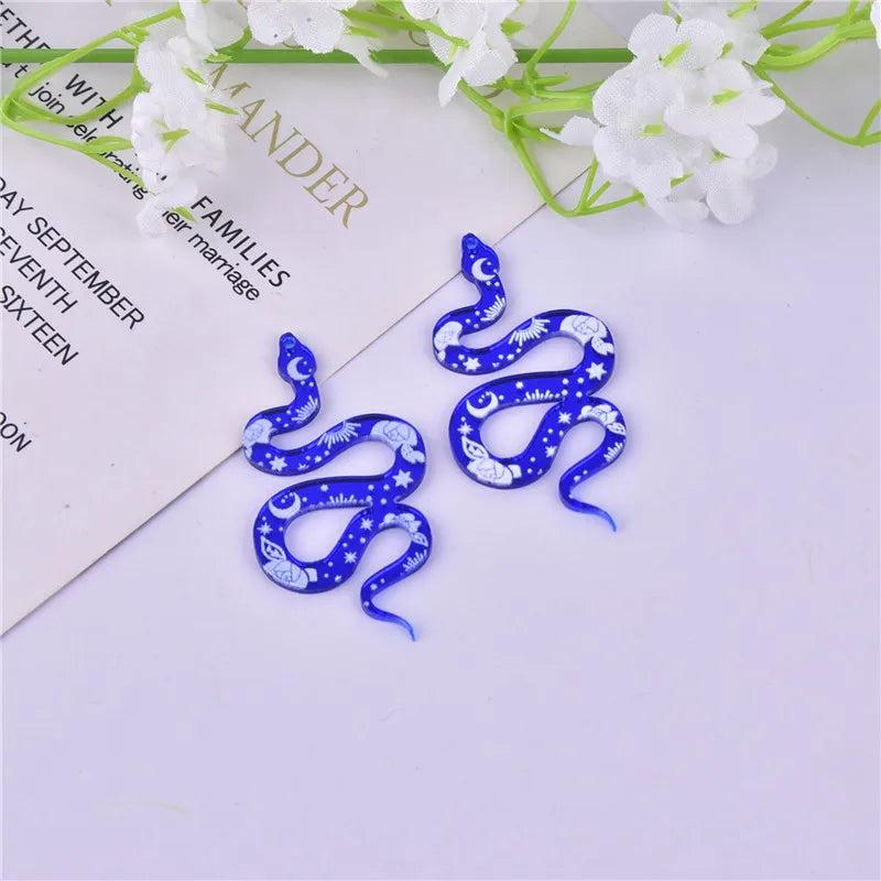 10pcs Moon Flower Snake Charms for Earring DIY Jewelry Making