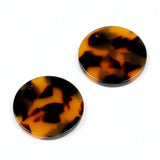 Leopard Print Tortoise Shell Earring Charm Acrylic Beads 24mm