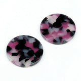 Leopard Print Tortoise Shell Earring Charm Acrylic Beads 24mm