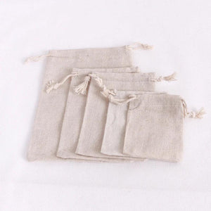 10pcs Small Drawstring Gift Bags 8x10 9x12 10x14cm Muslin Cotton Bag